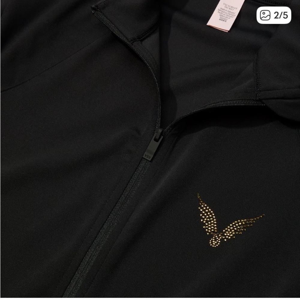 Victoria's Secret Black Zip-Up Jacket with Gold Detail
